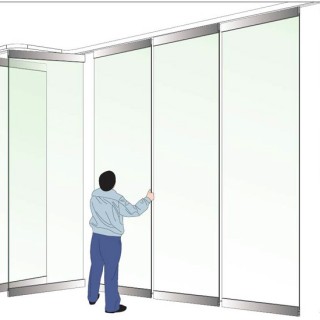 Vách ngăn kính di động không khung